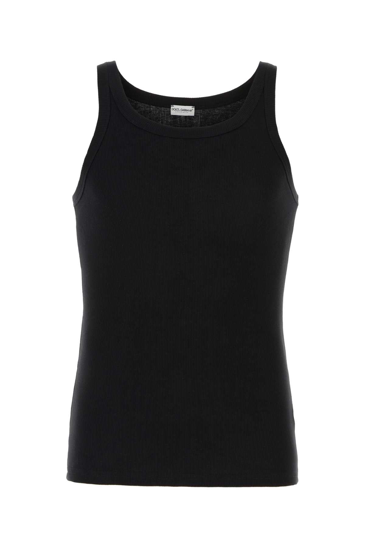 Dolce & Gabbana Men Black Cotton Marcello Tank Top