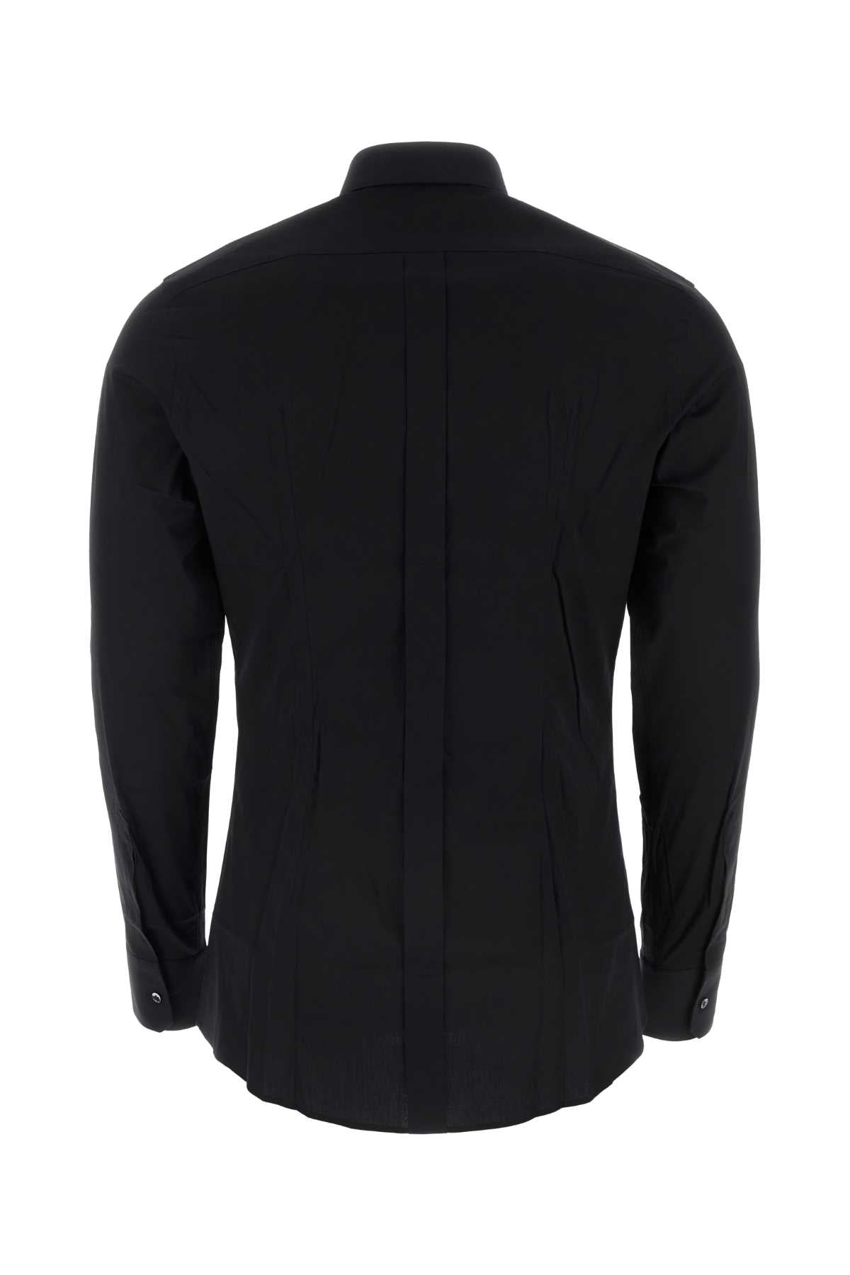 Dolce & Gabbana Men Black Stretch Poplin Shirt