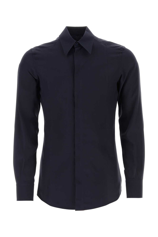 Dolce & Gabbana Men Midnight Blue Crepe Shirt