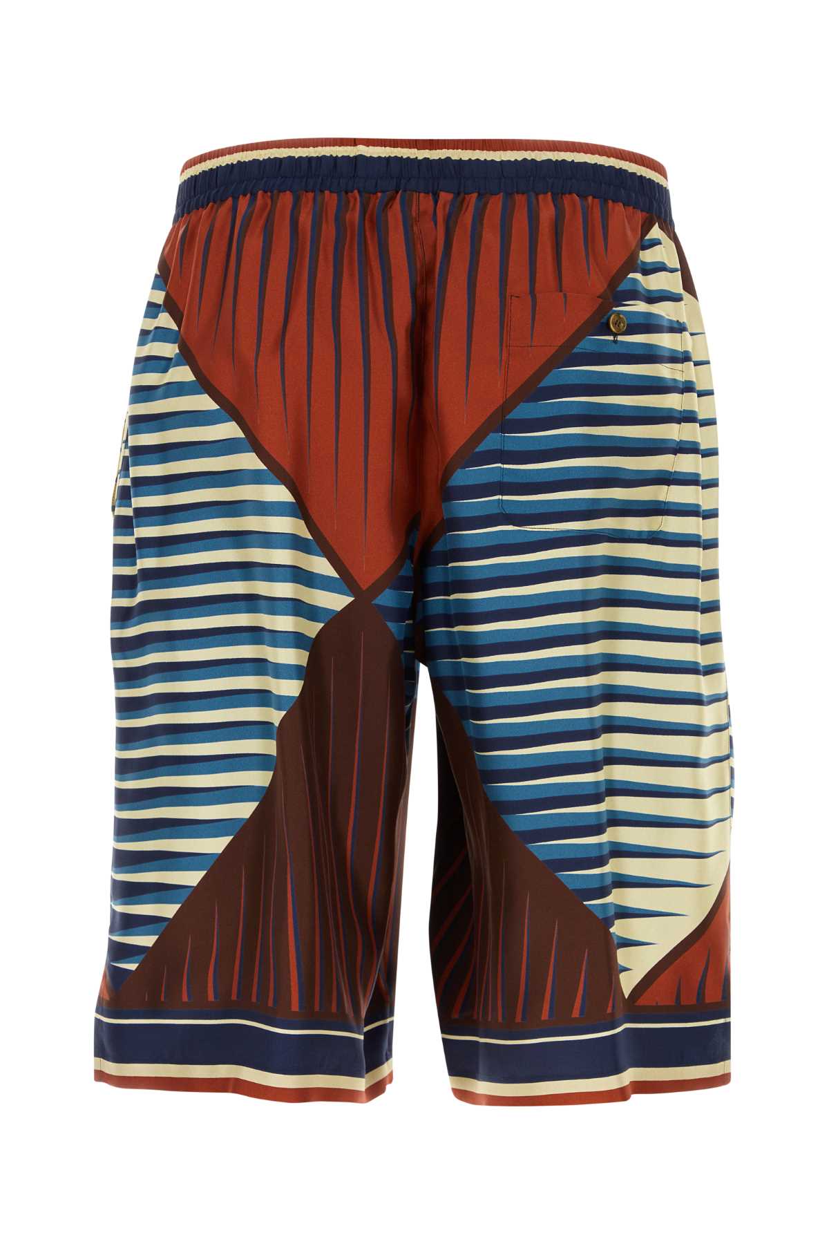 Dolce & Gabbana Men Printed Satin Bermuda Shorts