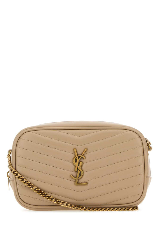 Saint Laurent Women Cappuccino Leather Mini Lou Crossbody Bag
