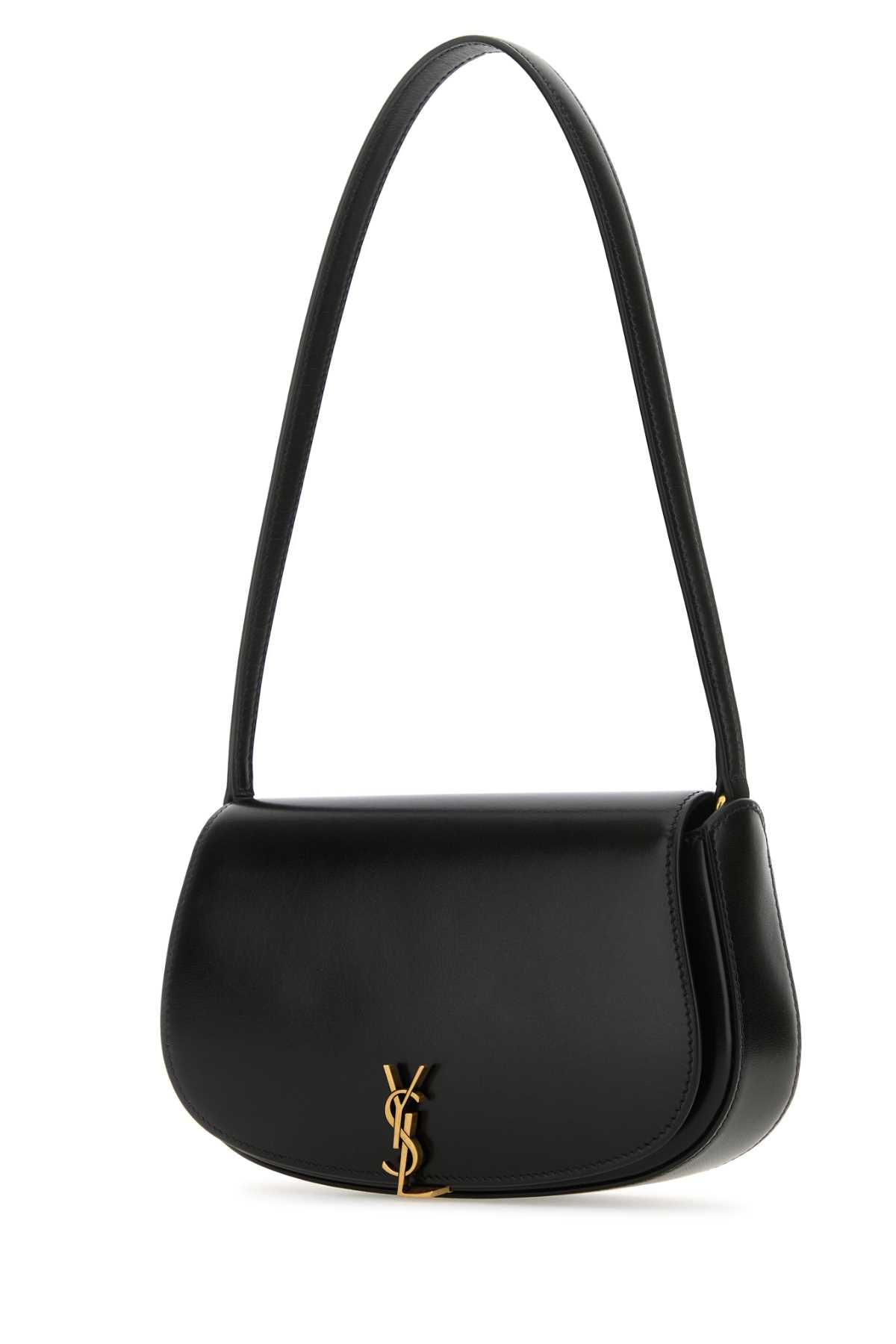 Saint Laurent Women Black Leather Voltaire Shoulder Bag