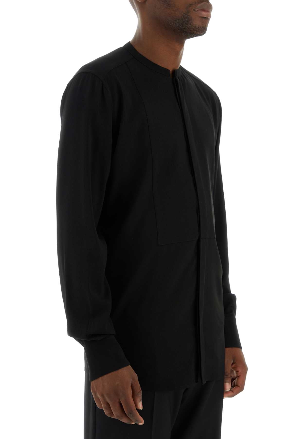 Dolce & Gabbana Men Black Crepe Shirt