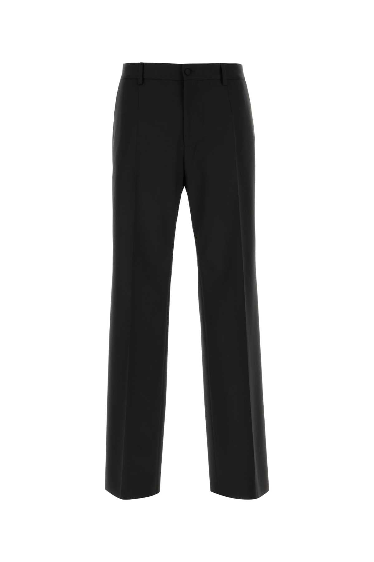 Dolce & Gabbana Men Black Stretch Wool Pant