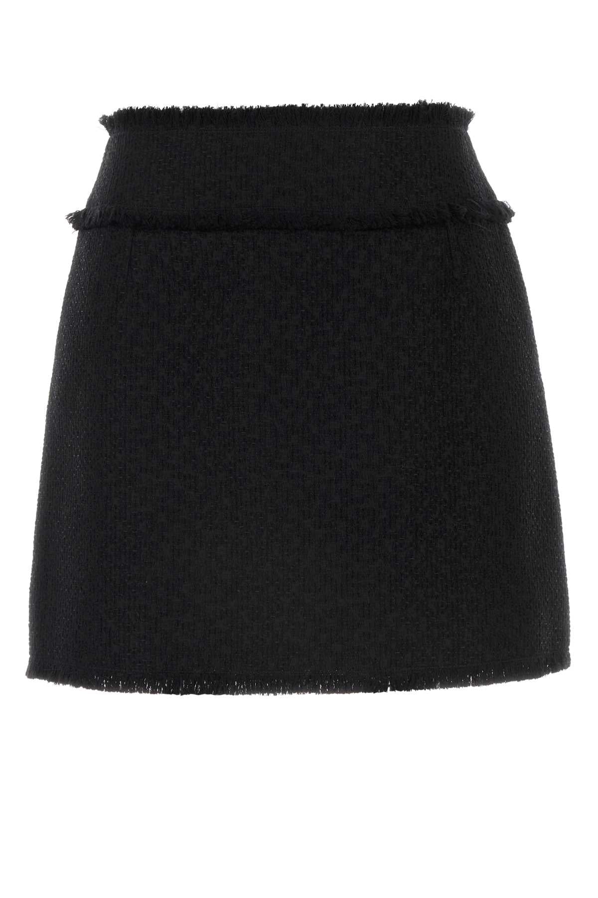 Dolce & Gabbana Women Black Tweed Mini Skirt