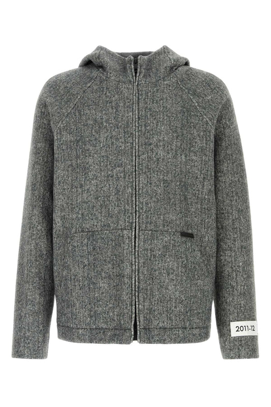Dolce & Gabbana Men Melange Grey Acrylic Blend Jacket