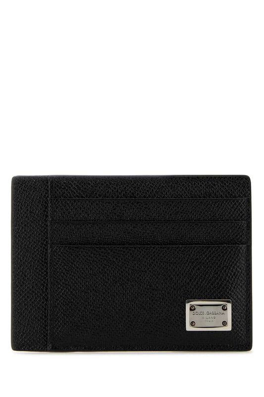 Dolce & Gabbana Men Black Leather Card Holder