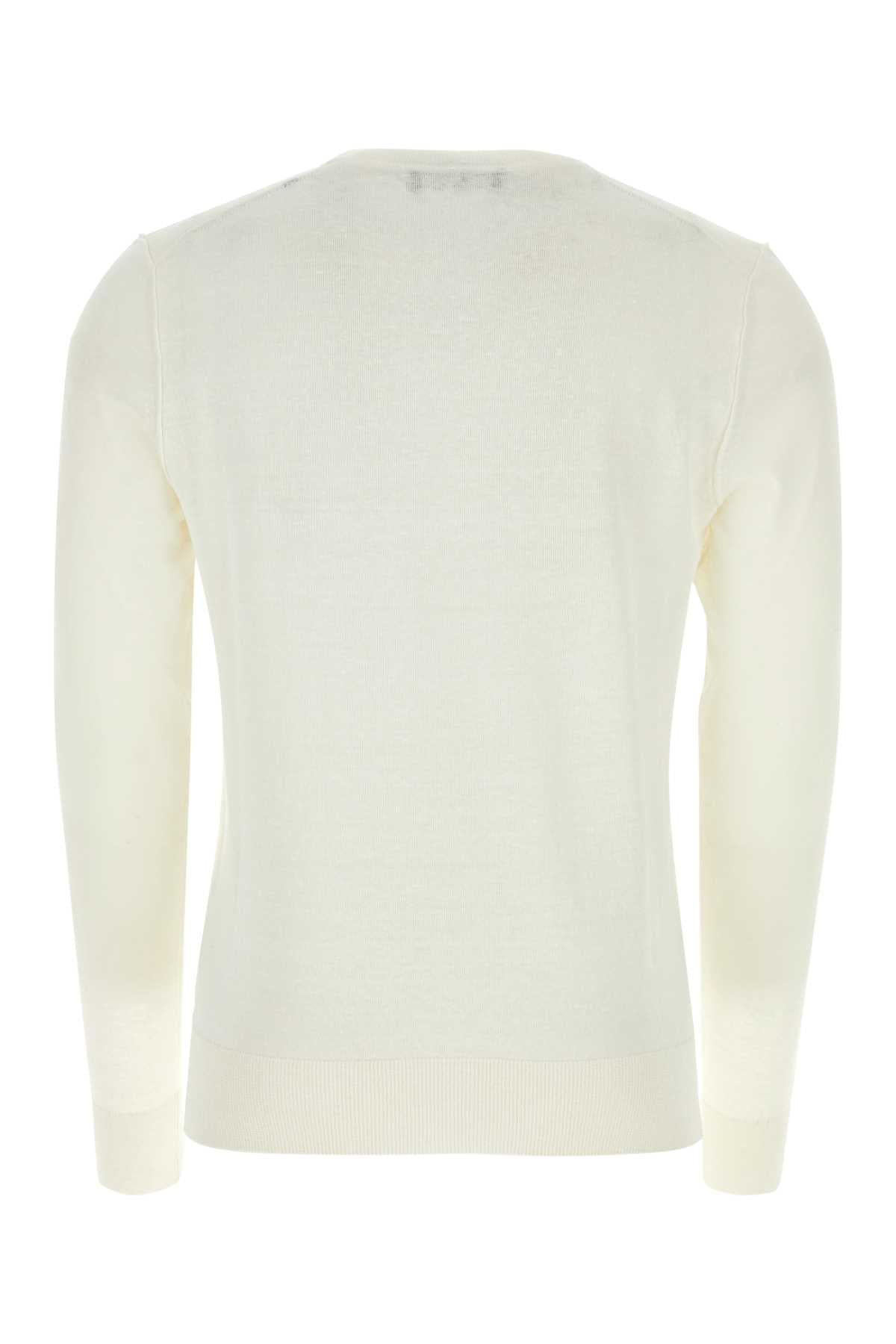 Dolce & Gabbana Men Ivory Linen Blend Sweater