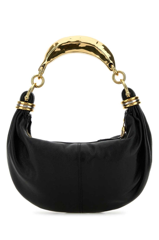 Chloe Women Black Leather Small Bracelet Hobo Shoulder Bag