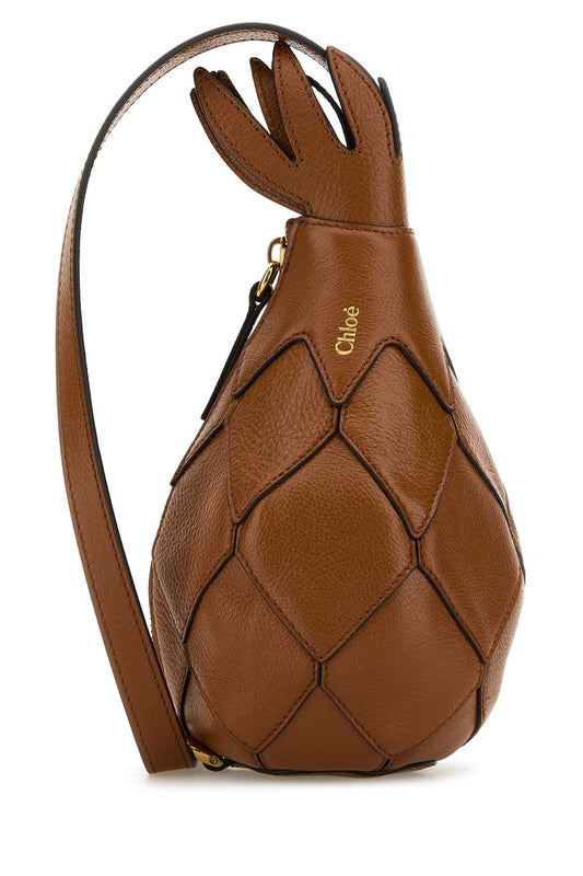 Chloe Women Caramel Leather Ananas Shoulder Bag