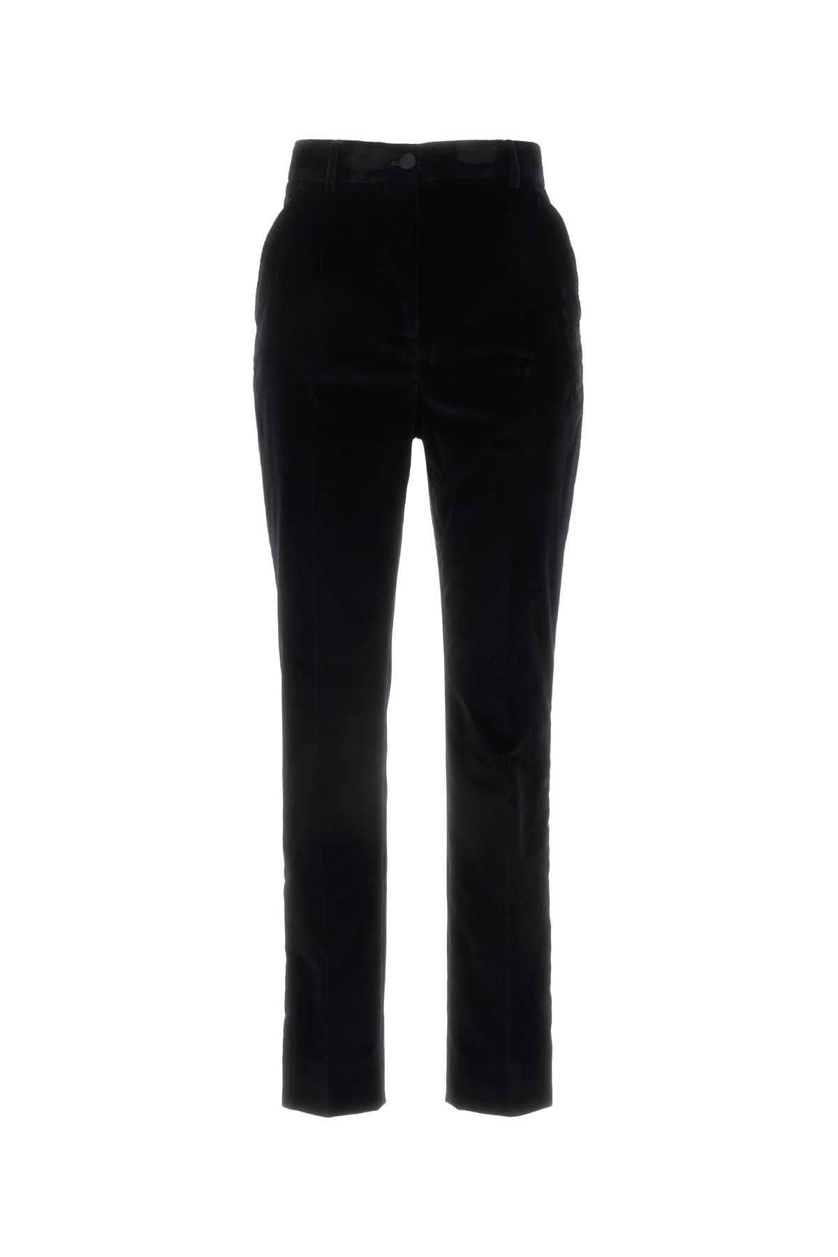 Dolce & Gabbana Women Black Velvet Pant