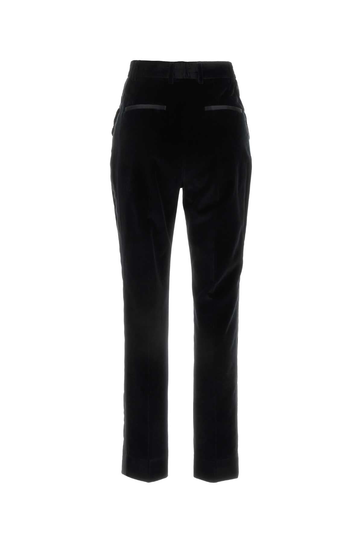 Dolce & Gabbana Women Black Velvet Pant