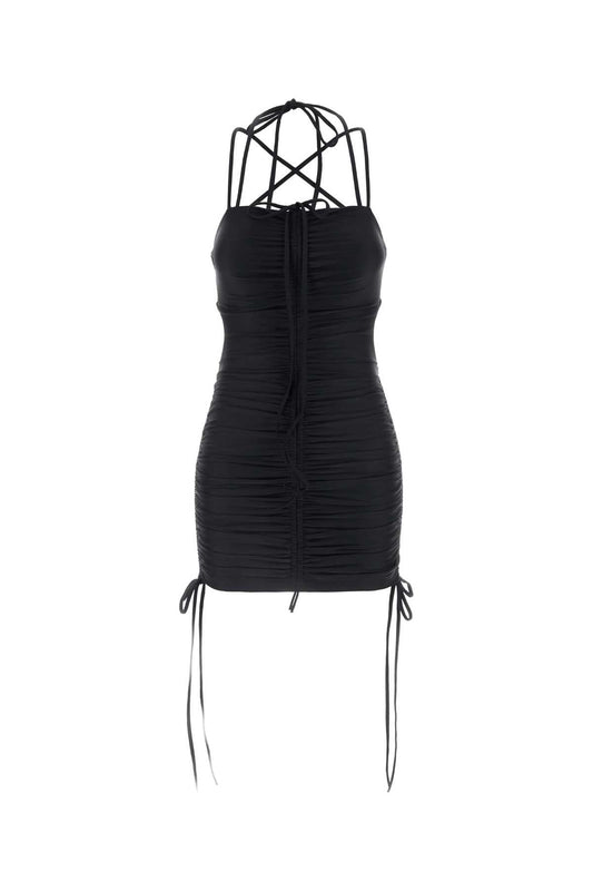 Balenciaga Women Black Stretch Nylon Mini Dress