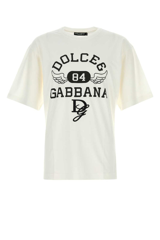 Dolce & Gabbana Men White Cotton T-Shirt