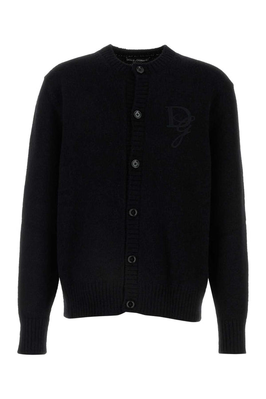 Dolce & Gabbana Men Black Nylon Blend Cardigan