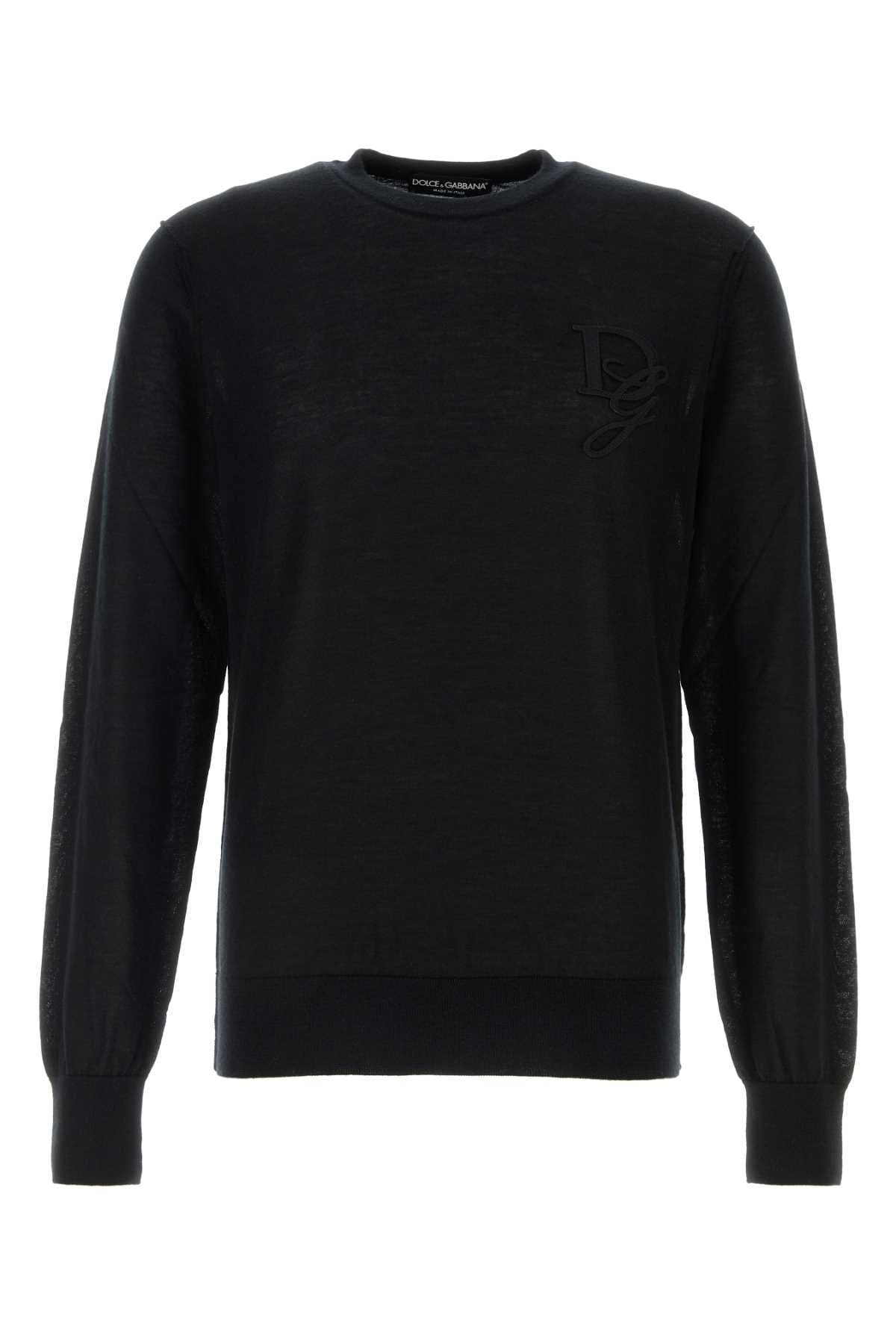 Dolce & Gabbana Men Black Cashmere Sweater