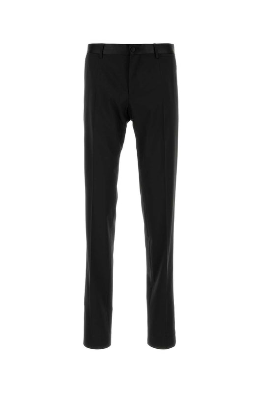 Dolce & Gabbana Men Black Stretch Wool Blend Pant