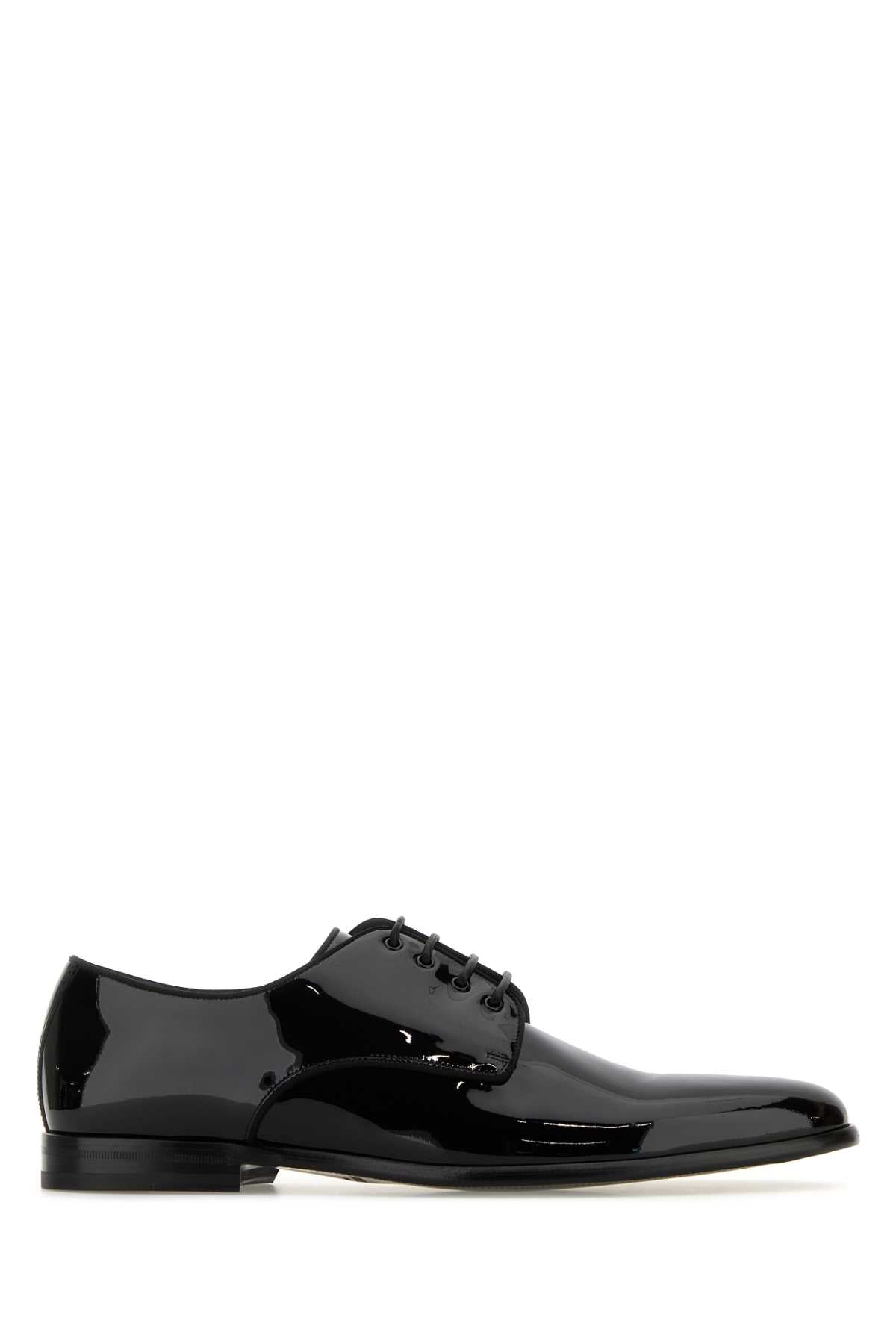 Dolce & Gabbana Men Black Leather Raffaello Lace-Up Shoes