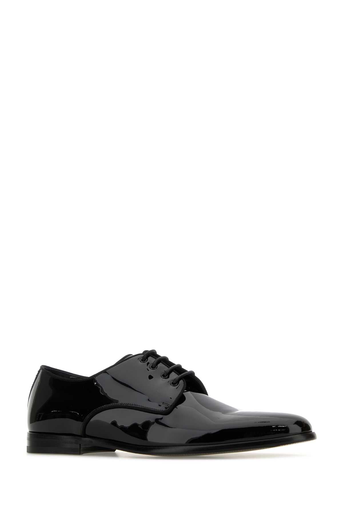 Dolce & Gabbana Men Black Leather Raffaello Lace-Up Shoes