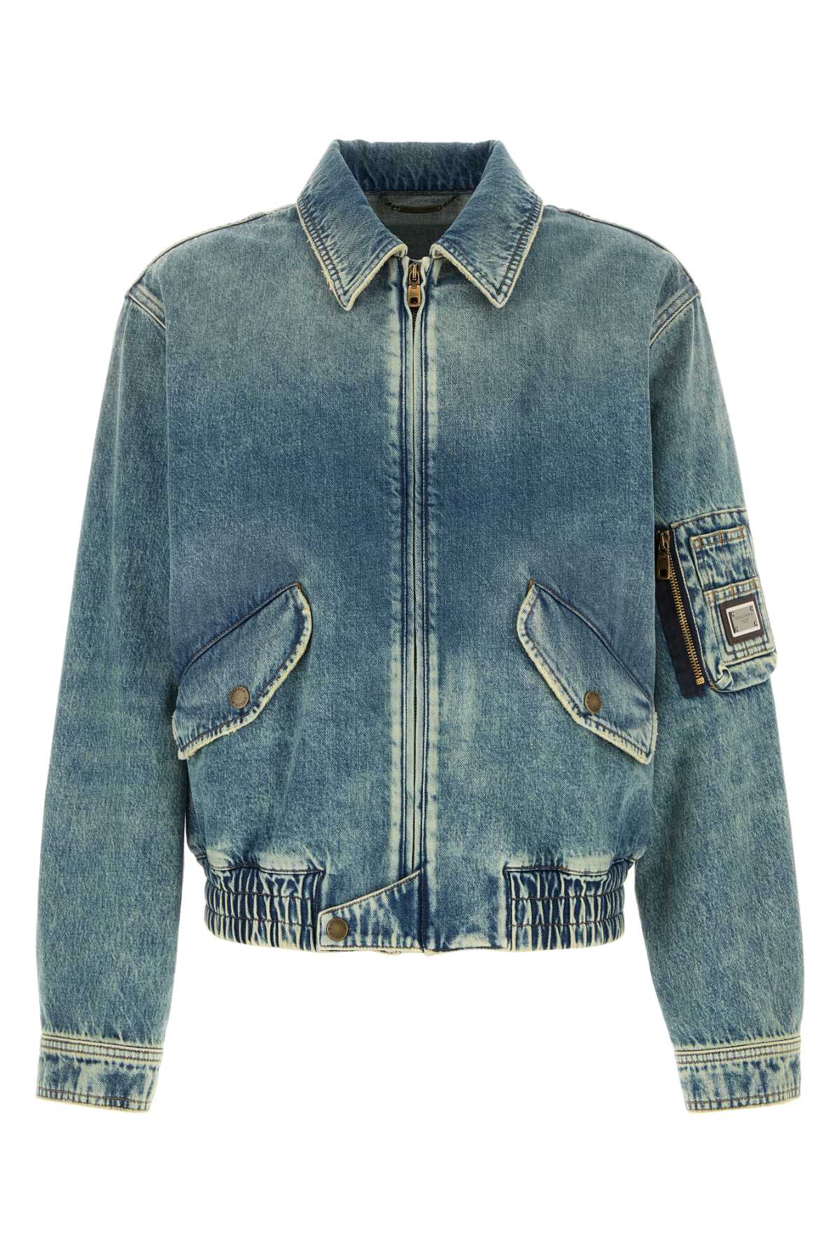 Dolce & Gabbana Men Denim Bomber Jacket