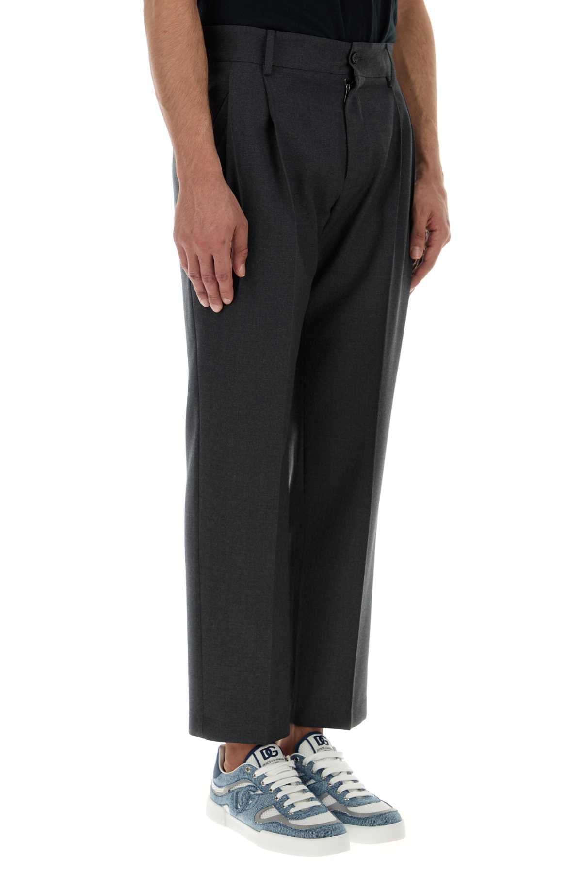 Dolce & Gabbana Men Dark Grey Wool Blend Pant