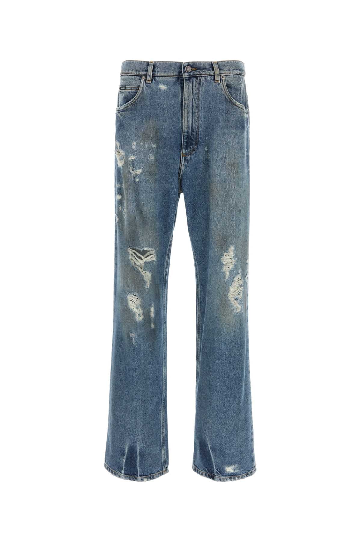 Dolce & Gabbana Men Denim Wide-Leg Jeans
