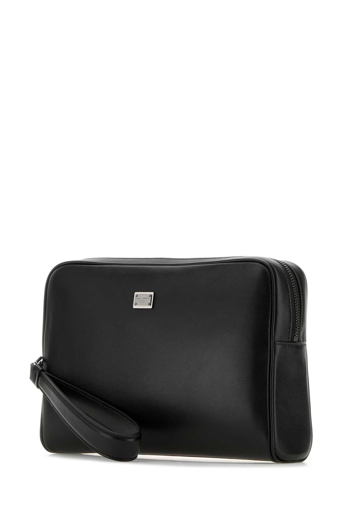 Dolce & Gabbana Men Black Leather Pouch