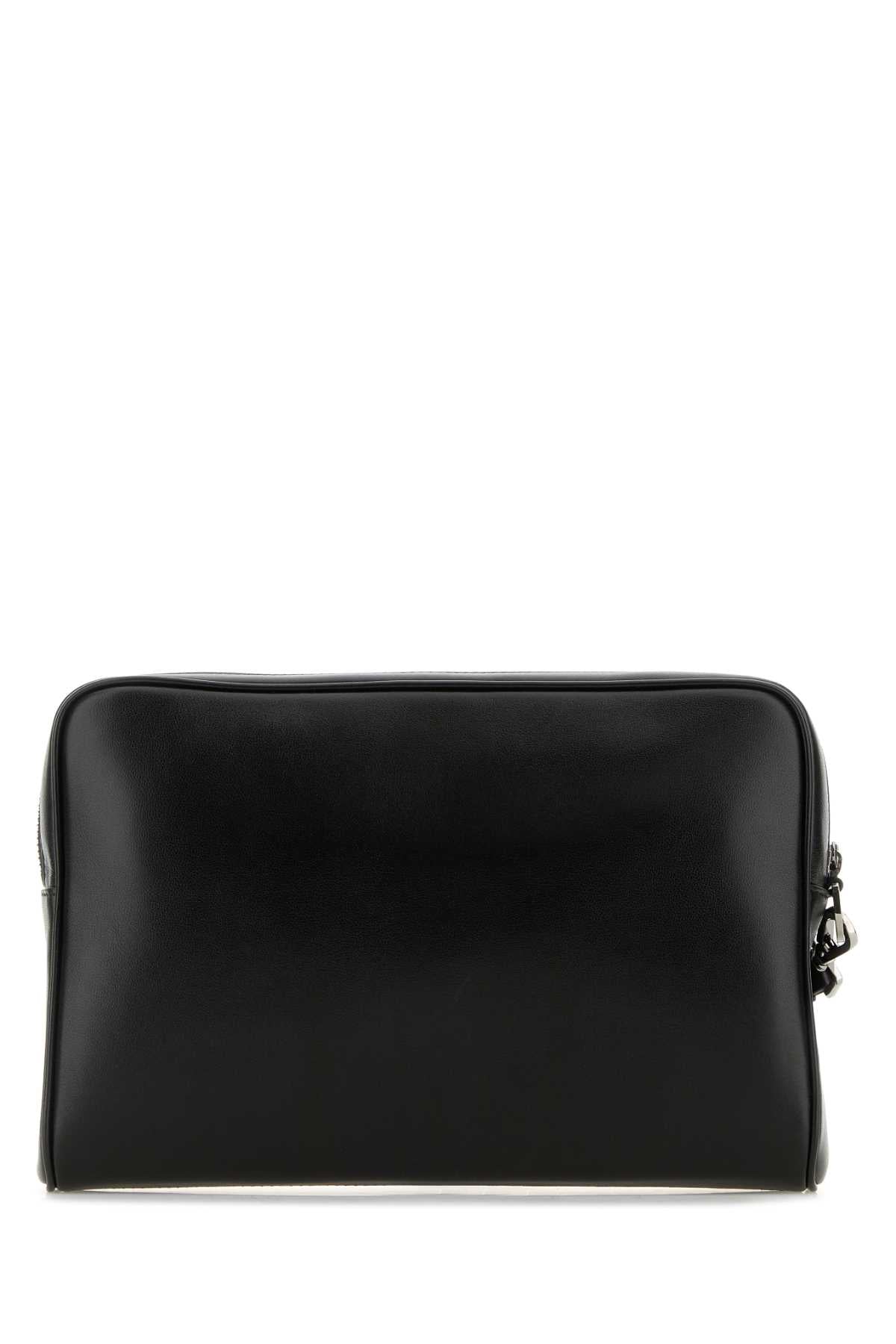 Dolce & Gabbana Men Black Leather Pouch