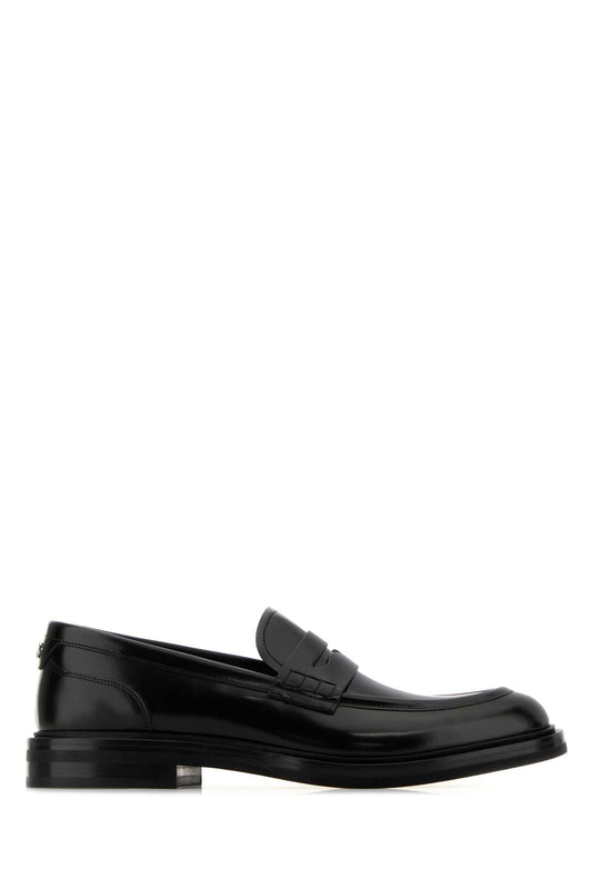 Dolce & Gabbana Men Black Leather Altavilla Loafers