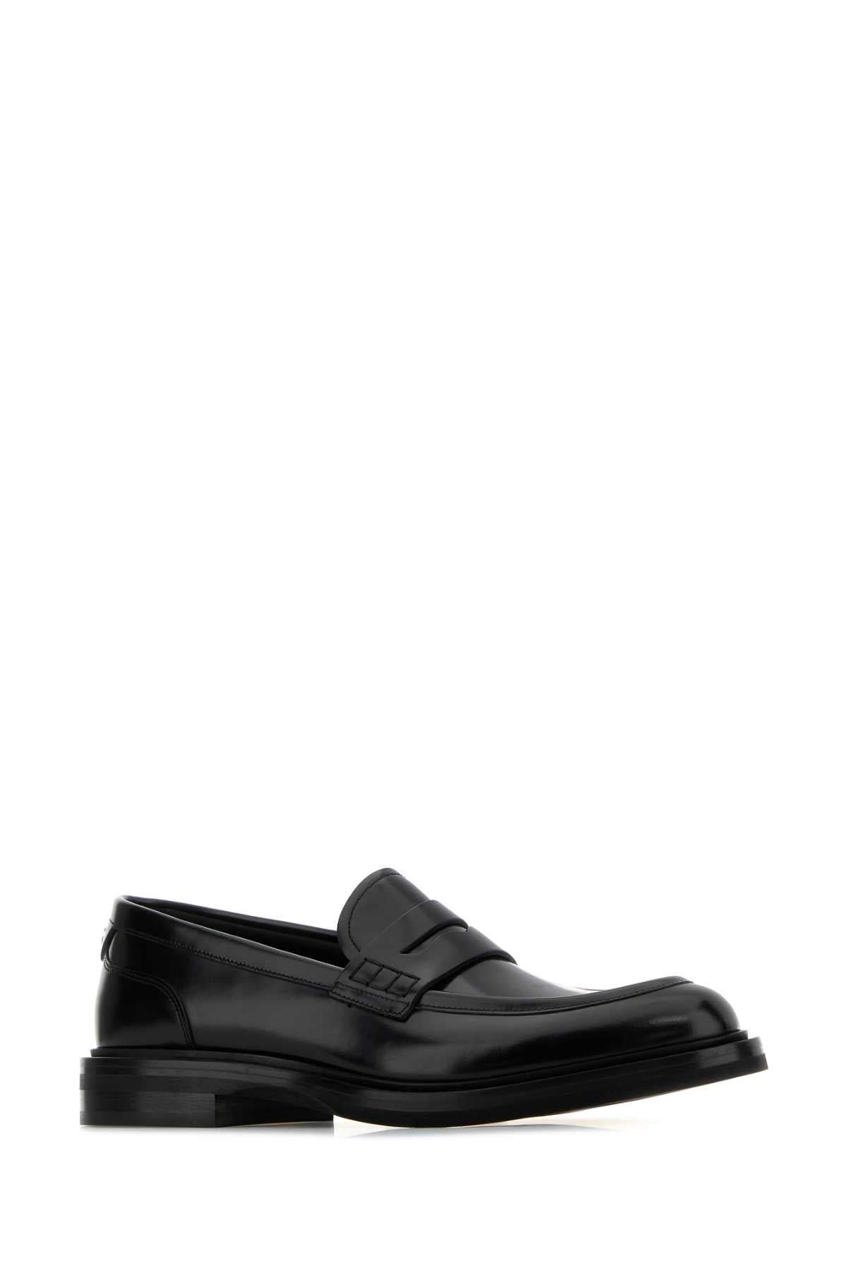 Dolce & Gabbana Men Black Leather Altavilla Loafers