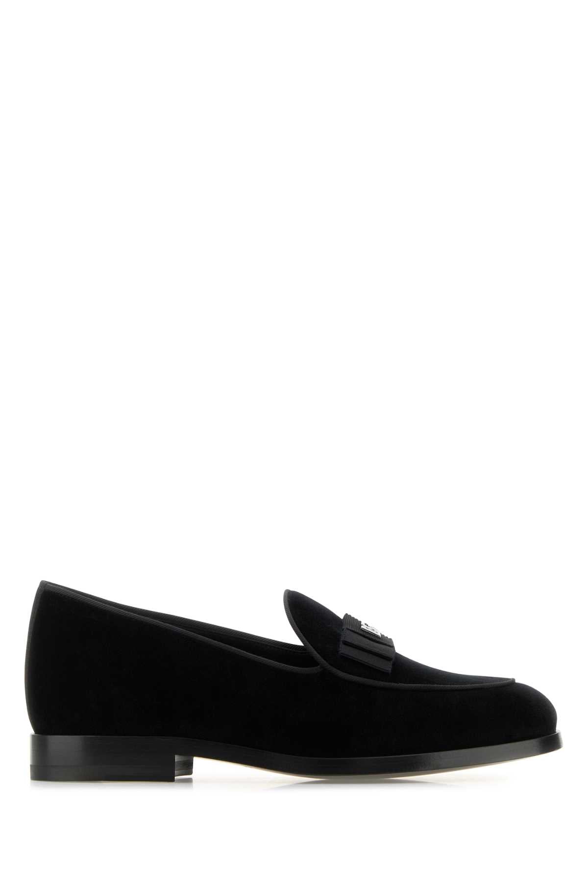 Dolce & Gabbana Men Black Belt Vivaldi Loafers