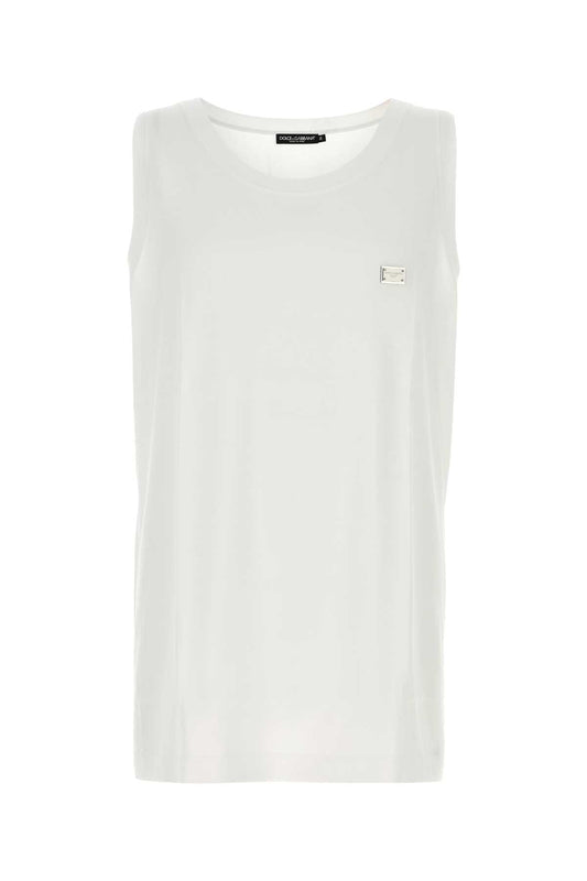Dolce & Gabbana Men White Cotton Tank Top