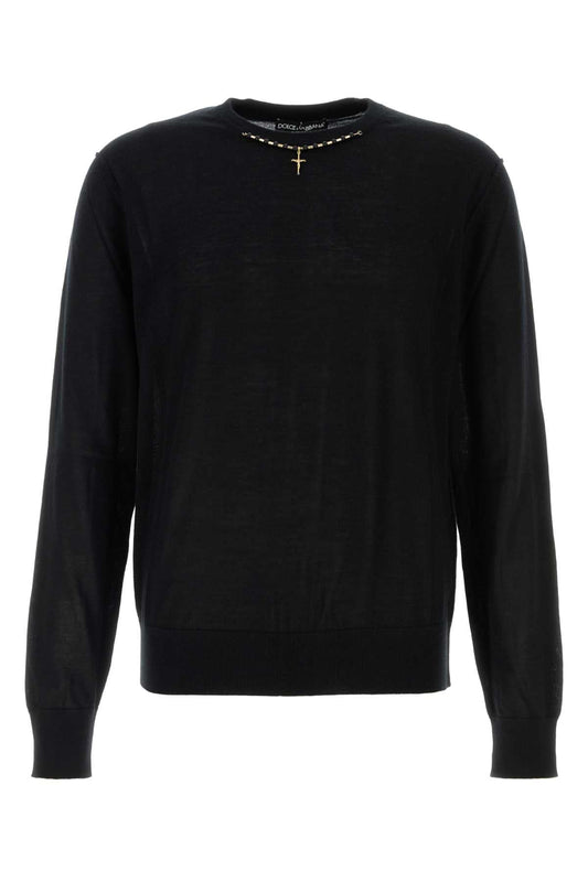 Dolce & Gabbana Men Black Cashmere Sweater