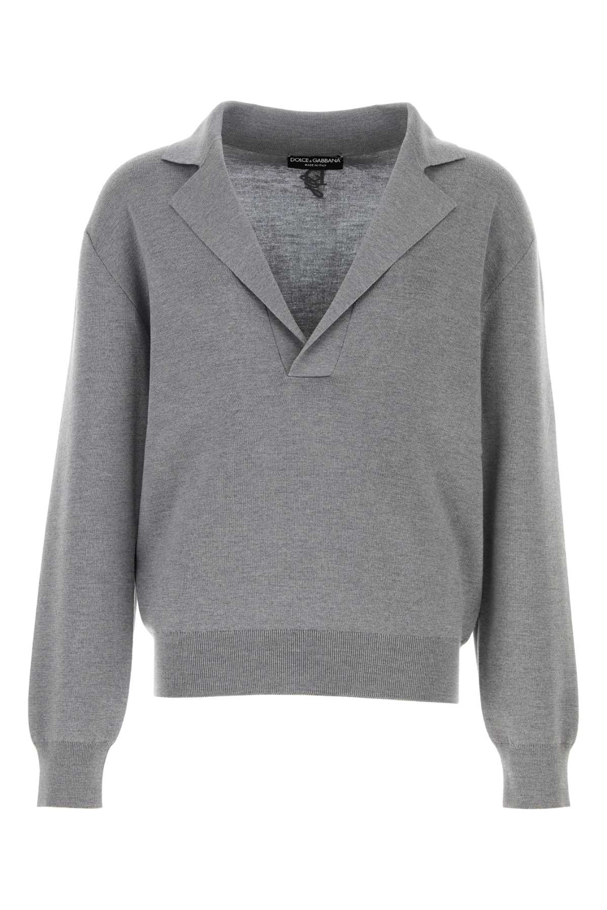 Dolce & Gabbana Men Grey Wool Blend Sweater