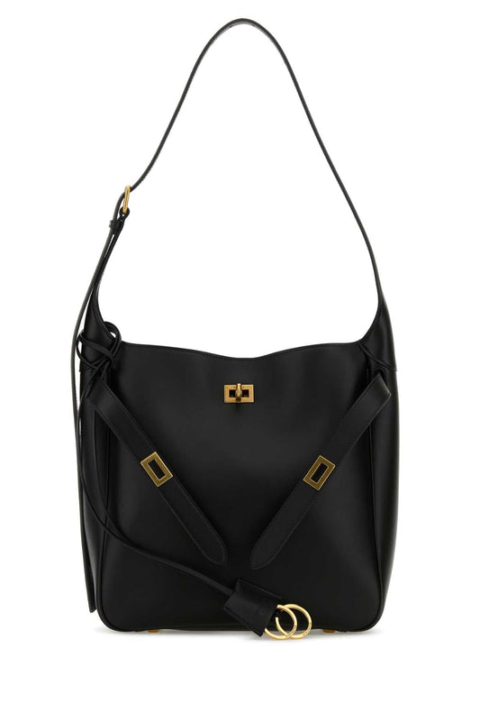 Balenciaga Women Black Leather Small Bel Air Shoulder Bag