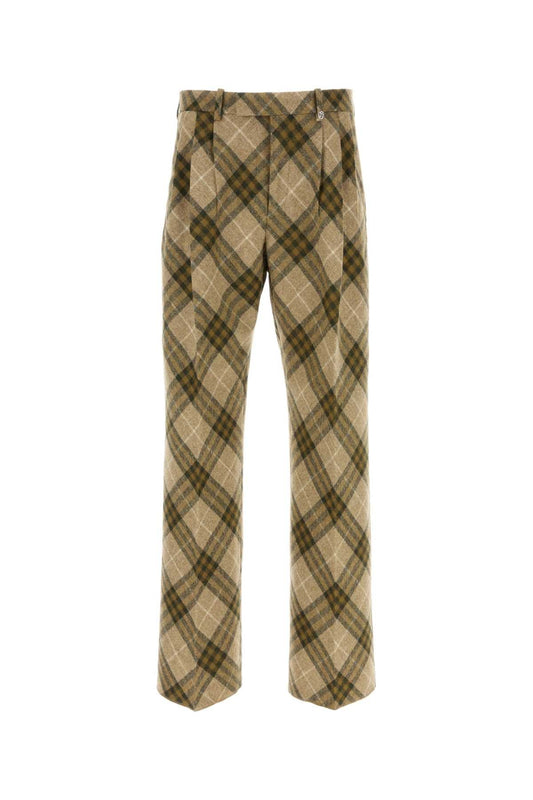 Burberry Men Embroidered Wool Pant