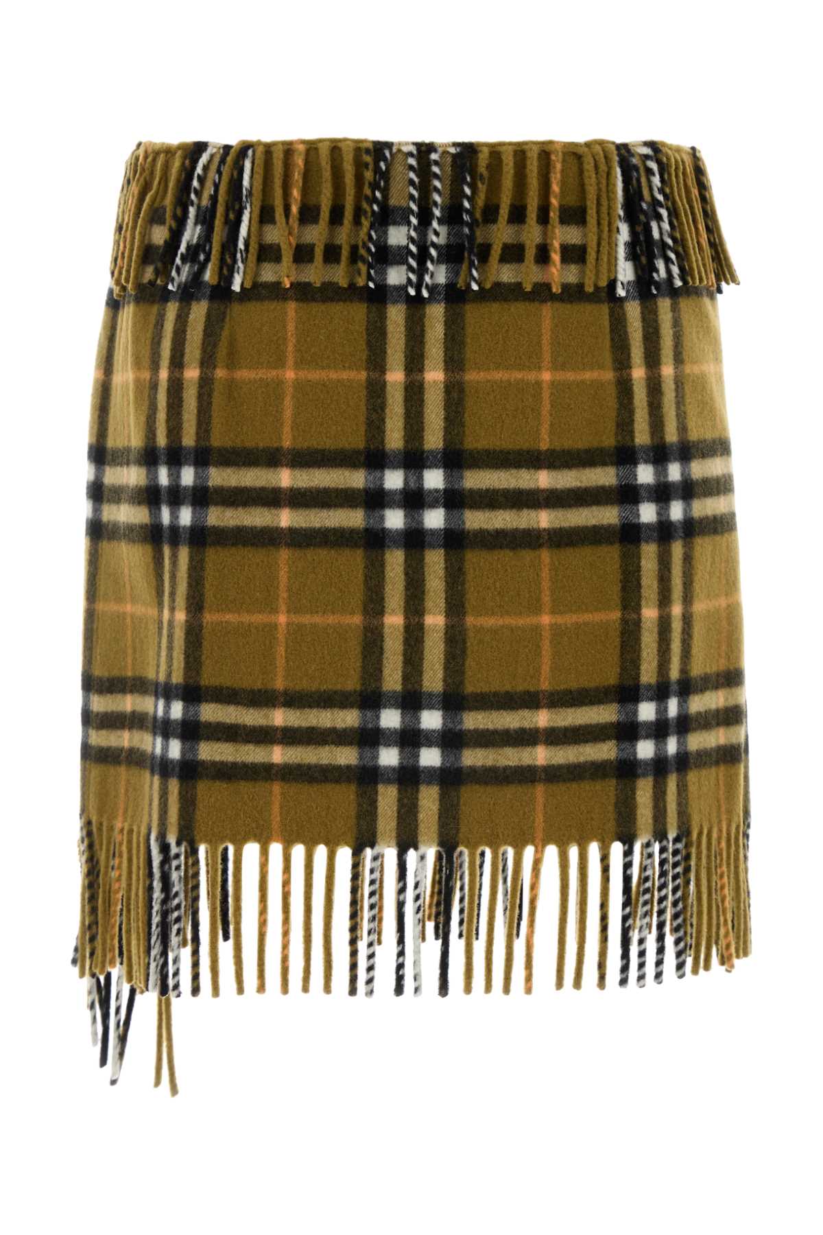 Burberry Women Embroidered Wool Blend Mini Skirt
