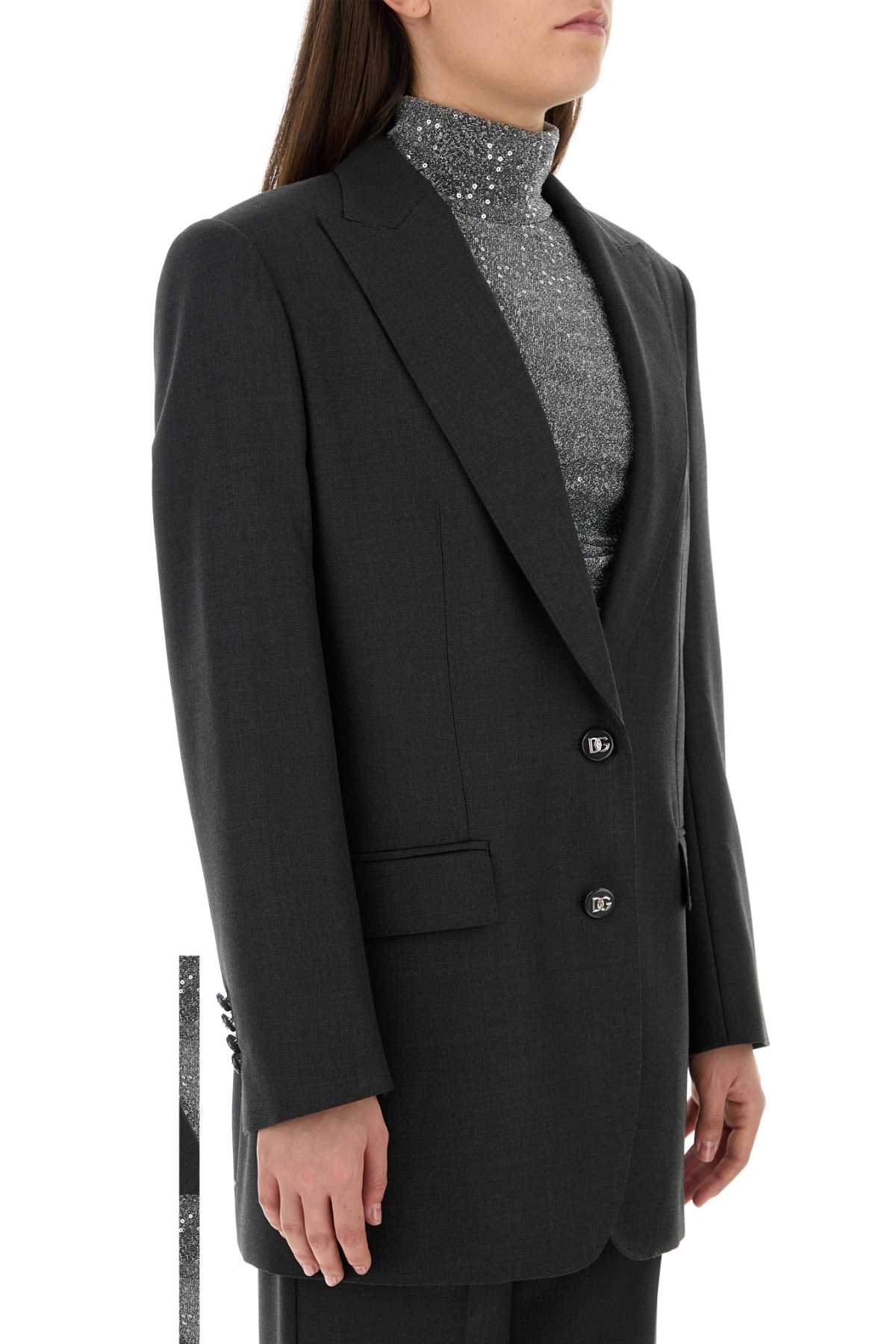 Dolce & Gabbana Women Graphite Wool Blazer