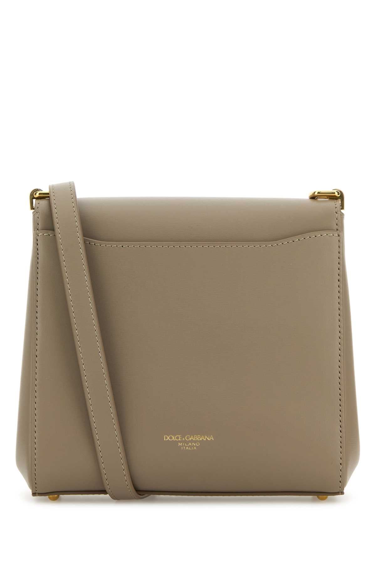 Dolce & Gabbana Women Dove Grey Leather Marlene Crossbody Bag