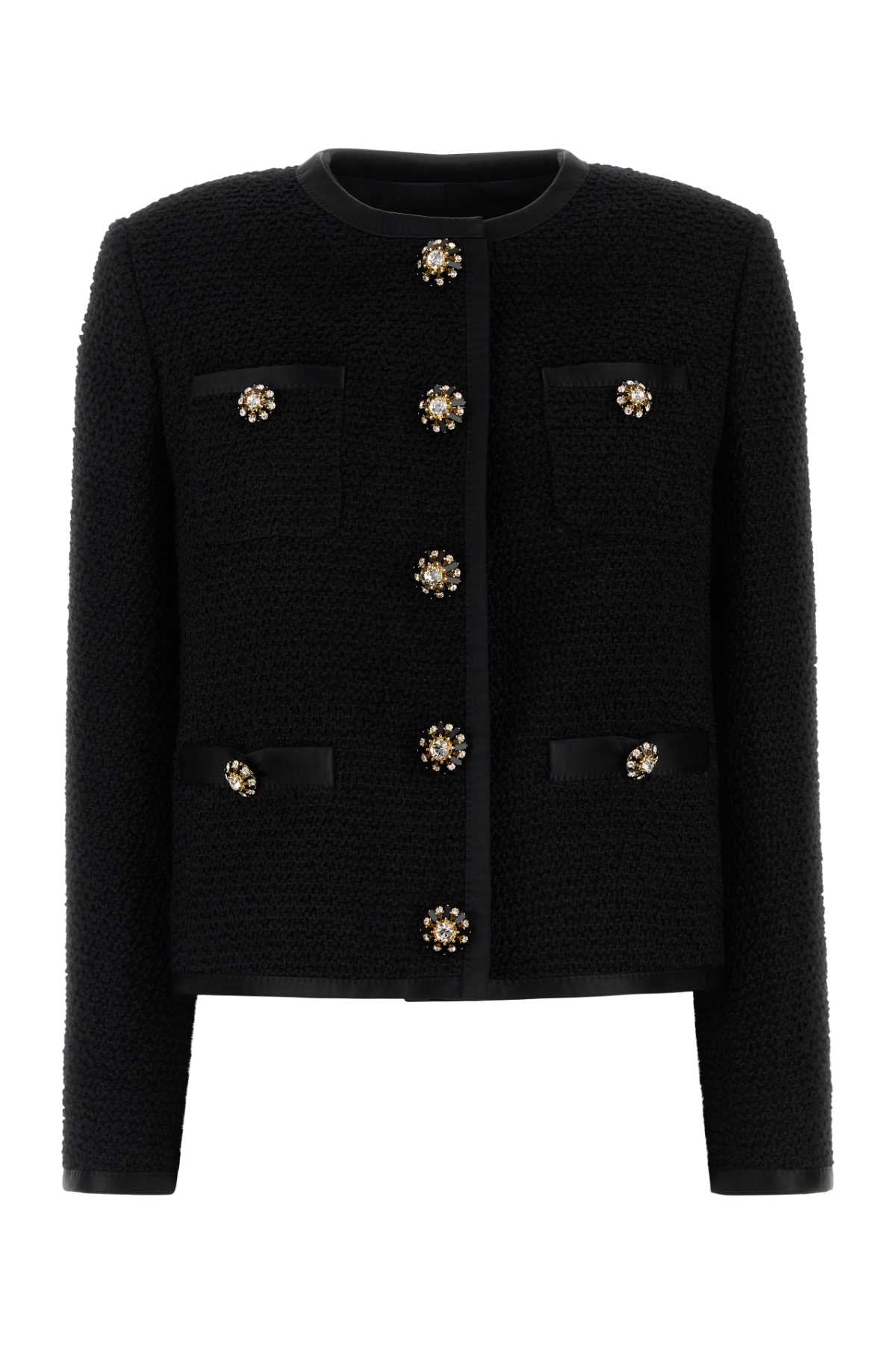 Dolce & Gabbana Women Black Tweed Blazer