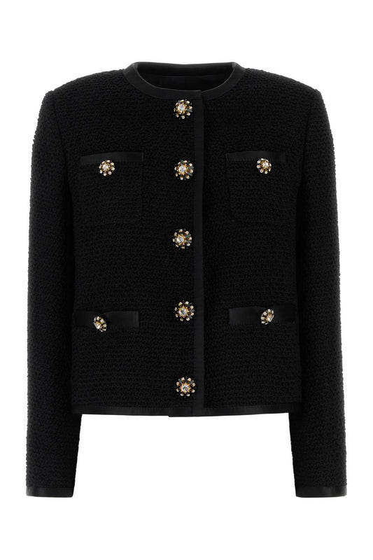 Dolce & Gabbana Women Black Tweed Blazer