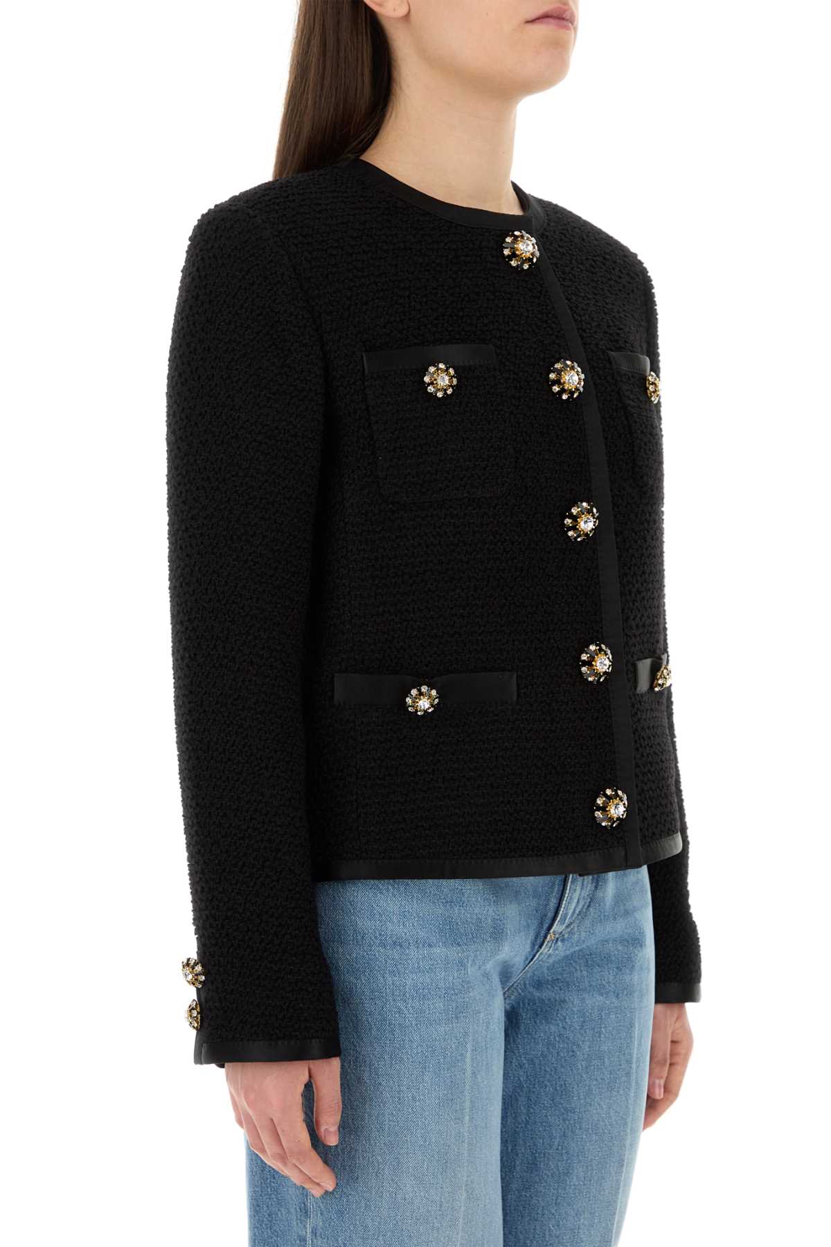 Dolce & Gabbana Women Black Tweed Blazer