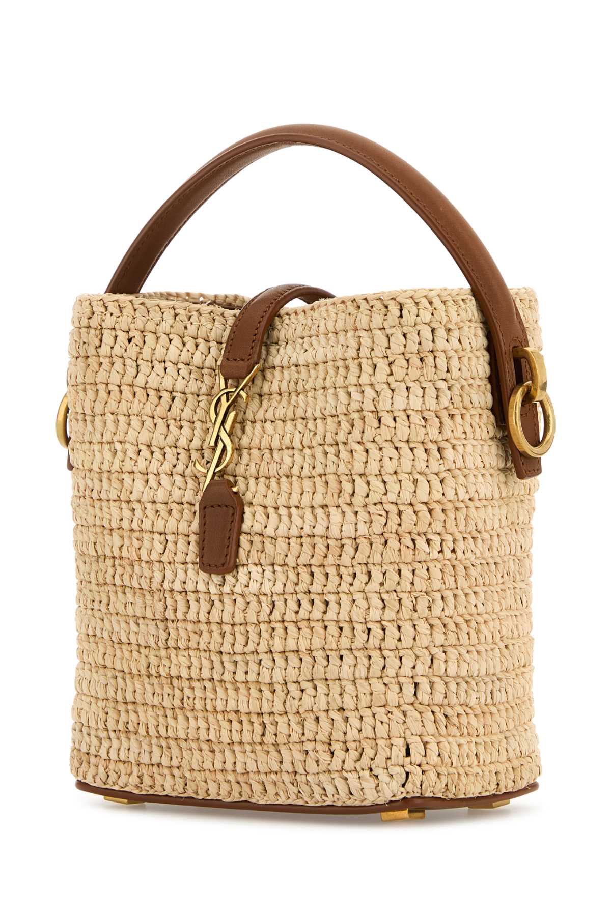 Saint Laurent Women Raffia Mini Le 37 Bucket Bag