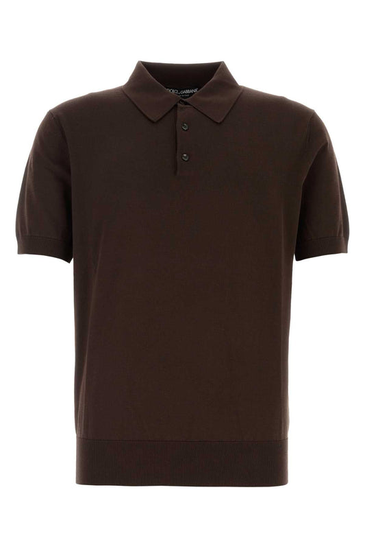 Dolce & Gabbana Men Chocolate Cotton Polo Shirt