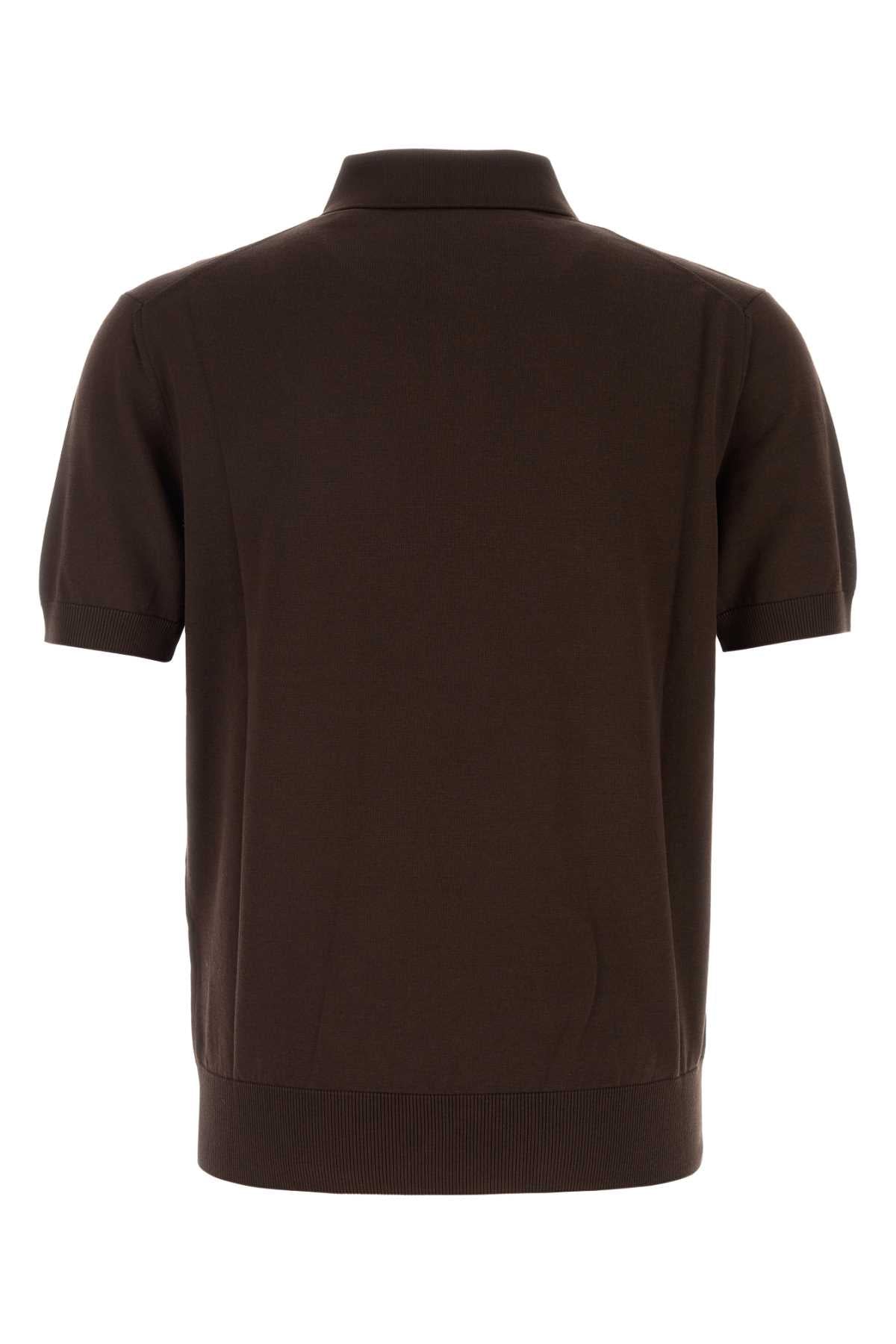 Dolce & Gabbana Men Chocolate Cotton Polo Shirt