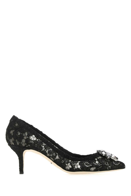 Dolce & Gabbana Women Black Lace Pumps
