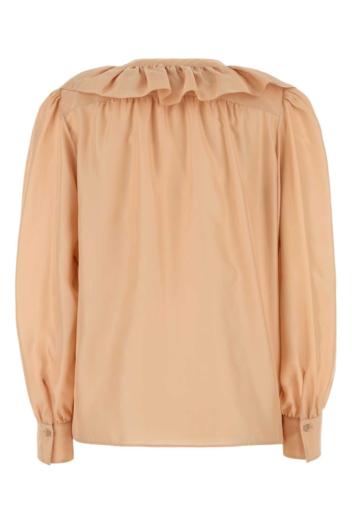 Chloe Women Peach Satin Shirt