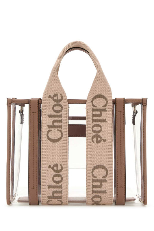 Chloe Women Two-Tone Rubber And Leather Small Woody Shopping Bag