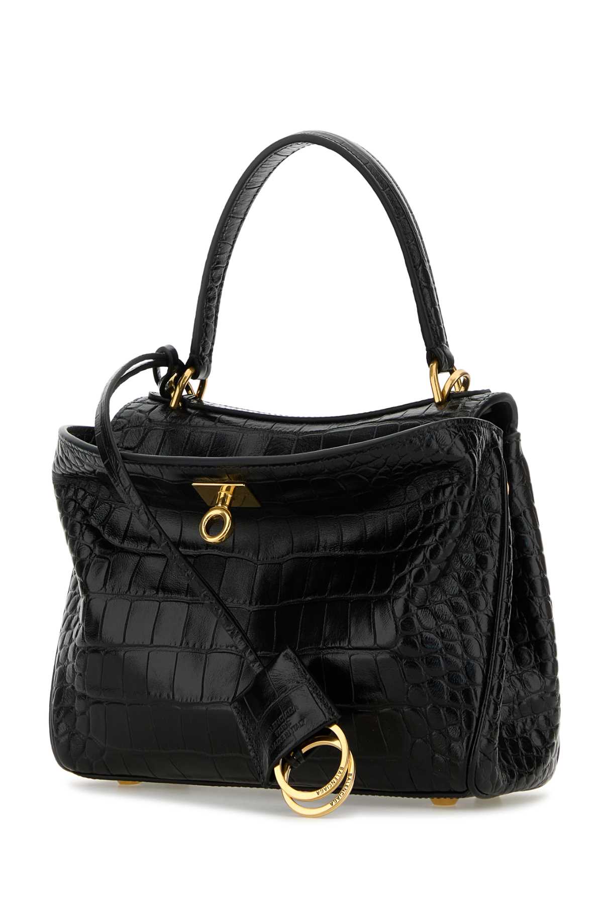 Balenciaga Women Black Leather Mini Rodeo Handbag