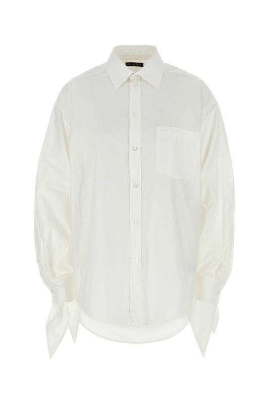Balenciaga Women White Poplin Shirt